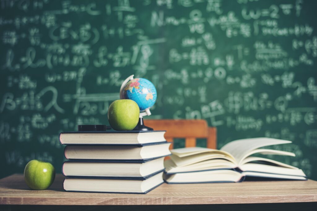 book-with-green-board-background